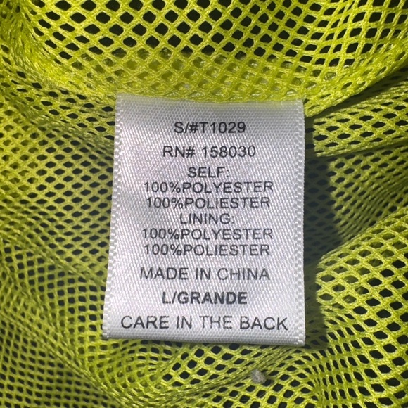 Black Windbreaker Neon Yellow crop zip up Accents size large cropped rain jacket - Picture 6 of 6